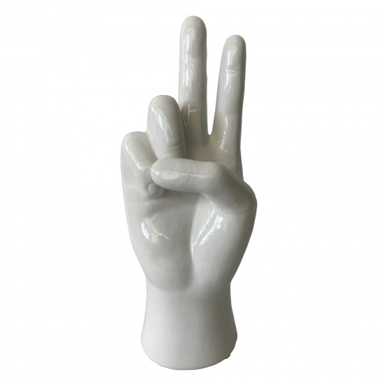 6"h Peace Sign Table Deco, White