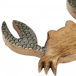 Wood, 8"h Crab Deco, Brown