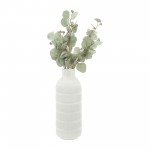 Cer,21",pearl Stripe Vase,white