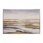 60x40 Horizon Hand Painted Canvas, Gray/gold