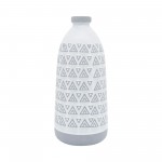 Cer, 14"h Aztec Vase, Gray