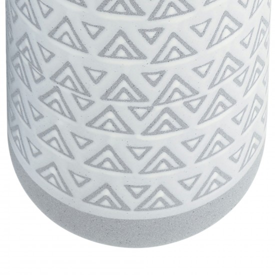 Cer, 14"h Aztec Vase, Gray