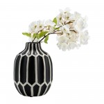 Cer, 8" Decorative Vase, Black/white