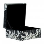 Glass, 6x5" Jewelry Box Quartz Top, Black