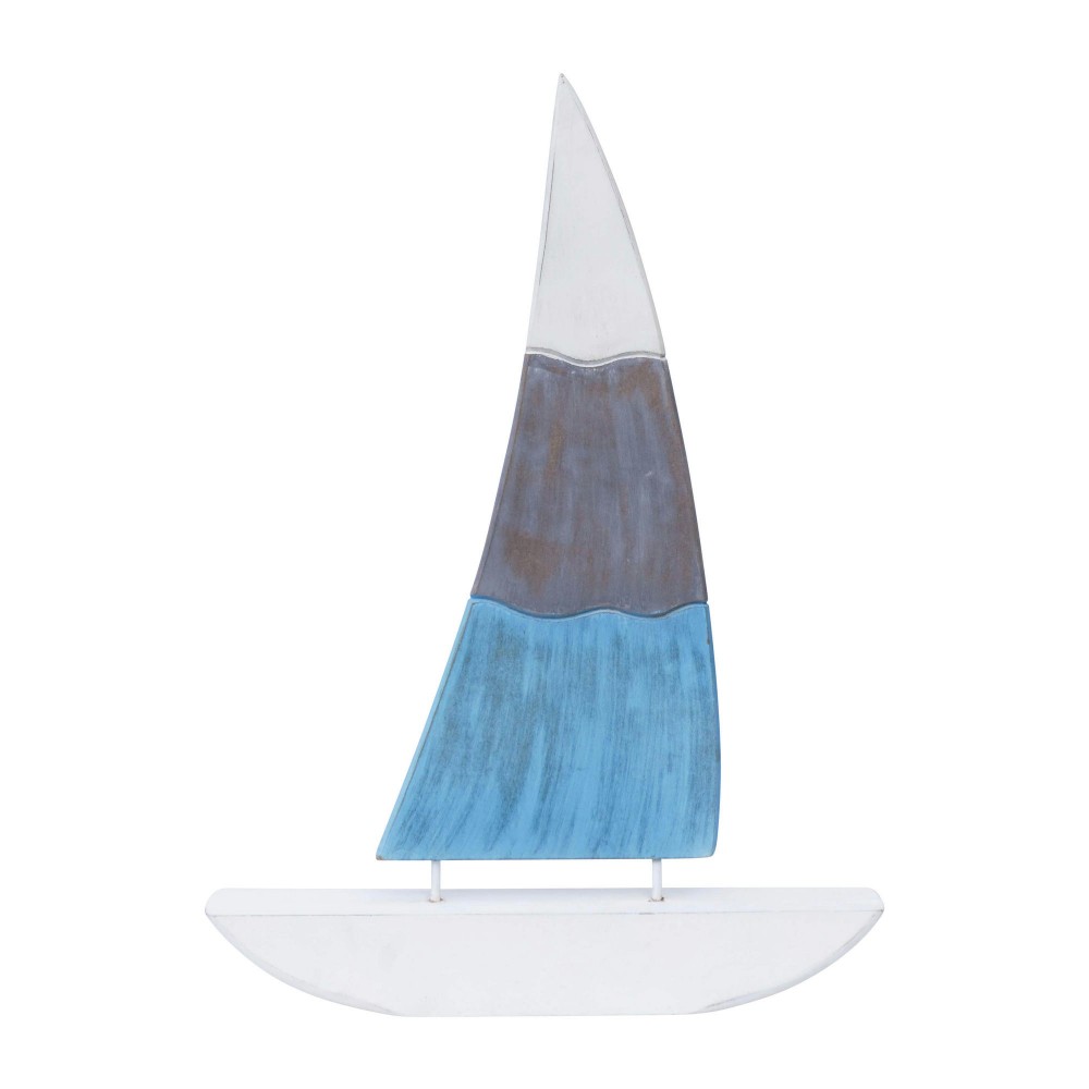 Wood, 27" Tri-color Sailboat, Multi