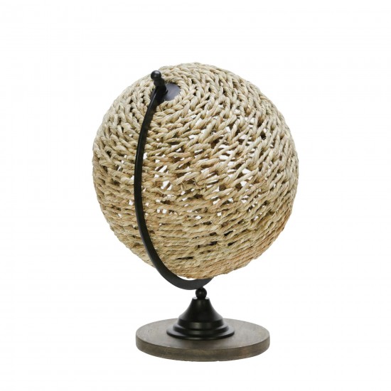 Rattan 15"h Globe Decor, Brown