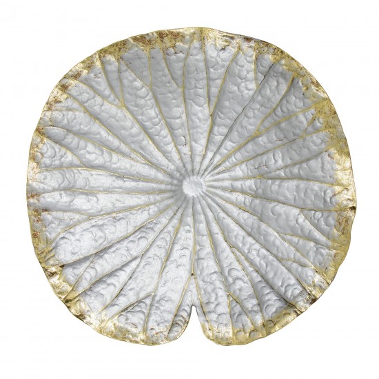 Polyresin 19" Lotus Wall Decor, Silver/gold