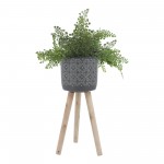 S/2 Ceramic, 8/10" Circles Planter 3 Legs, Gray