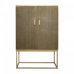 Wood, 55"h 2-door Cabinet, Gold