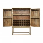 Wood, 55"h 2-door Cabinet, Gold