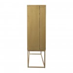 Wood, 55"h 2-door Cabinet, Gold