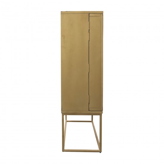 Wood, 55"h 2-door Cabinet, Gold