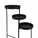 Metal, 32"h 3-layered Plant Stand, Black