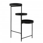 Metal, 32"h 3-layered Plant Stand, Black