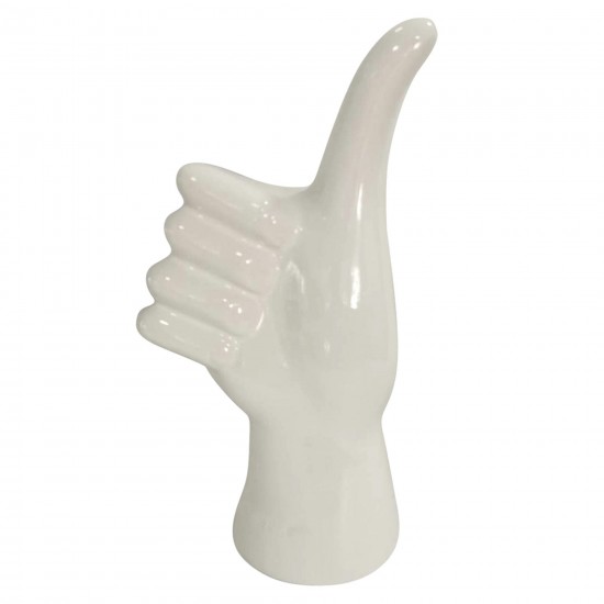 6"h Thumbs Up Table Deco, White