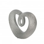 Ceramic 8" Beaded Heart Accent, Silver