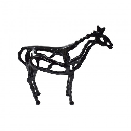 Metal,14"h, Horse Illusion Sculpture,black