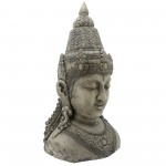 Resin, 42"h Buddha Head, Gray