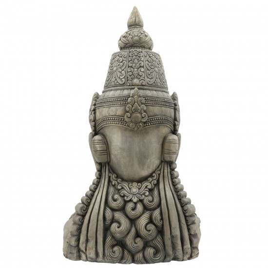 Resin, 42"h Buddha Head, Gray