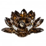 Amber Crystal Lotus Votive Holder 8.25"