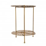 Metal 22" Lotus Accent Table, Gold