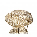 Metal 22" Lotus Accent Table, Gold