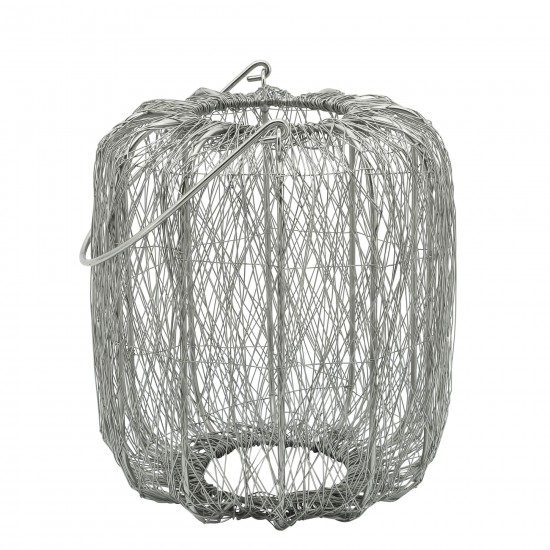 Metal, 10"h Wire Lantern, Silver