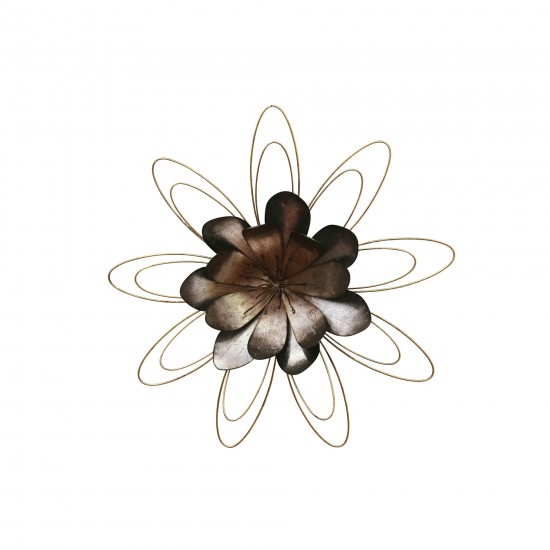 Metal 18.25" Flower Wall Decor, Multi Wb