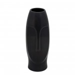 14"h Face Vase, Black