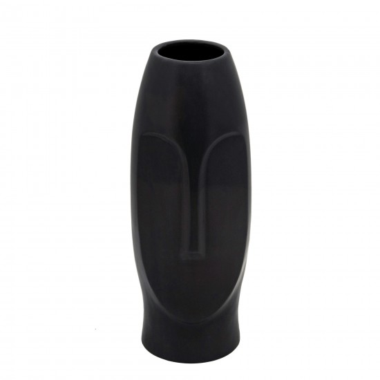 14"h Face Vase, Black