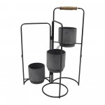 Metal 22" 3-tier Foldable Planters, Black