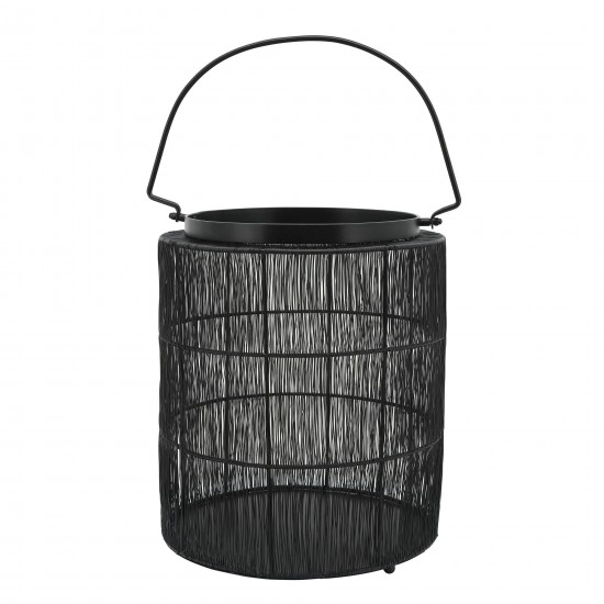 Metal 15" Wire Lantern, Black