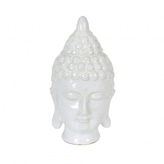 White Ceramic Buddha Head