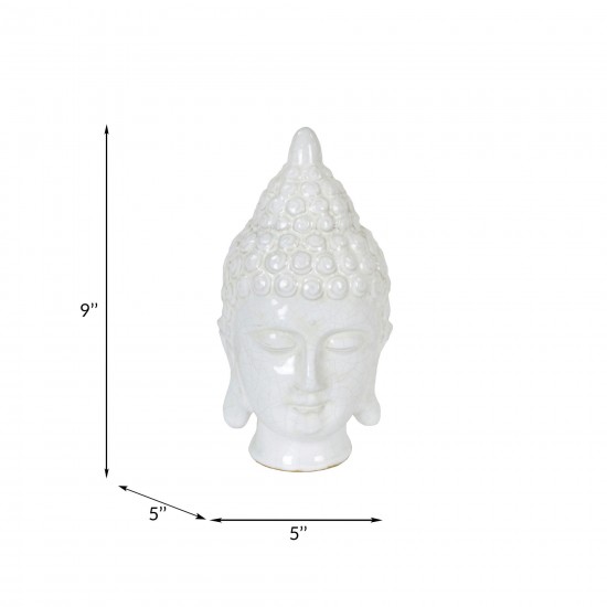 White Ceramic Buddha Head