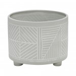 S/2 Ceramic Diamond Footed Planter 10/12", Gray