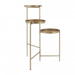 Metal, 32"h 3-layered Plant Stand, Gold