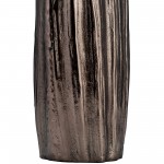 Metal, 20"h, Abstract Ridged Vase, Blk Nickel