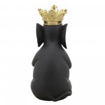 8" Elephant W/ Crown Figurine, Black/gold