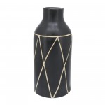 Cer, 16"h Tribal Vase, Black