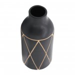 Cer, 16"h Tribal Vase, Black