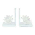S/2 Crystal Lotus Bookends, Rainbow