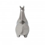 Silver Ceramic Llama, 14.5"