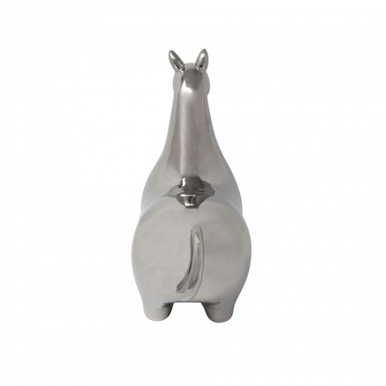 Silver Ceramic Llama, 14.5"