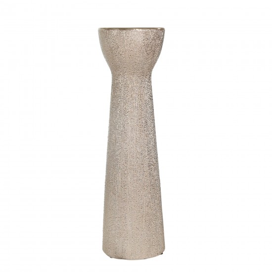 Ceramic 14" Bead Candle Holder,champagne