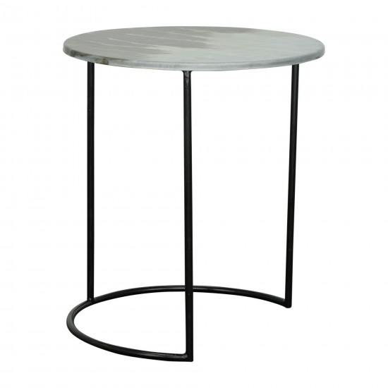 Metal, S/2 22/24" Round Side Tables, Ombre Gray/mo