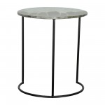 Metal, S/2 22/24" Round Side Tables, Ombre Gray/mo