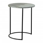 Metal, S/2 22/24" Round Side Tables, Ombre Gray/mo