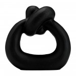 Metal,11"h,broad Knot Ring Sculpture,black