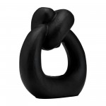 Metal,11"h,broad Knot Ring Sculpture,black