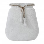 Ecomix, 18"h Vase W/ Jute Detail, White